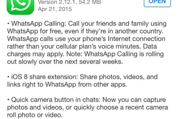 Whatsapp Voice Call iPhone